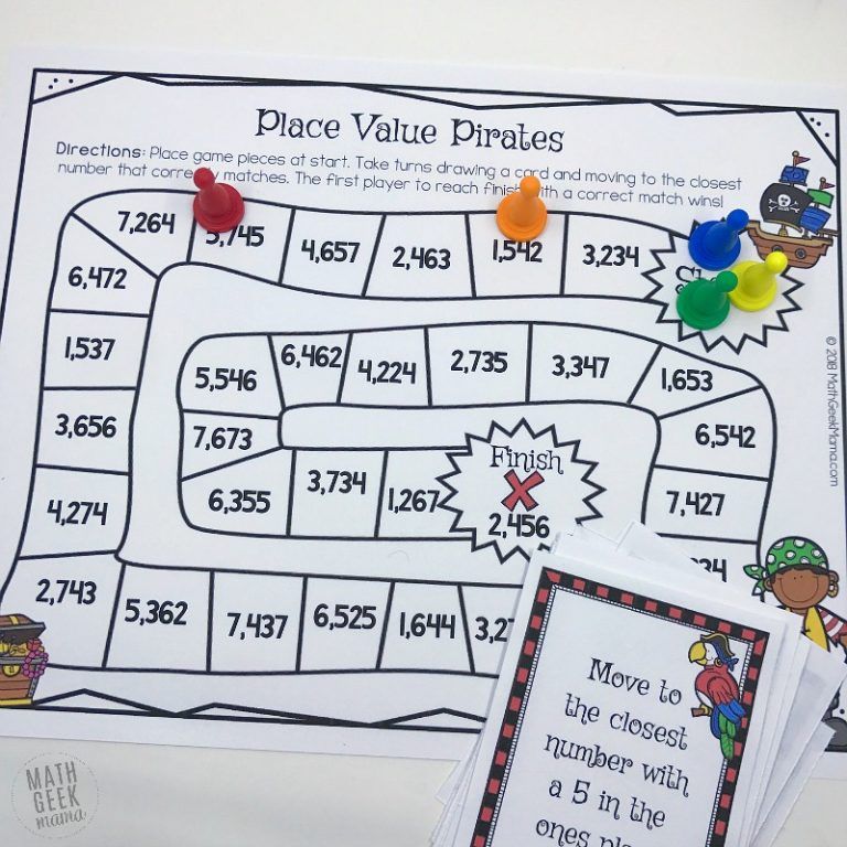 Place Value Pirates FREE Printable Math Game Classic Guides