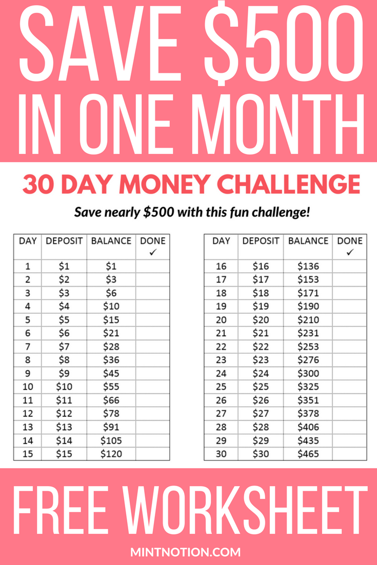 Money Challenge How To Save 500 In 30 Days Classic Guides